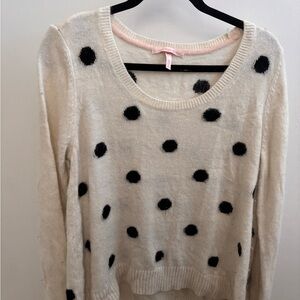 Victoria's Secret Cream and Black Polka Dot Sweater